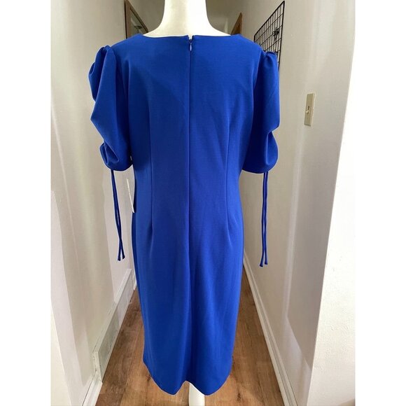 NWT Shelby & Palmer Royal Blue Ruched Sleeve Dress - Picture 3 of 6